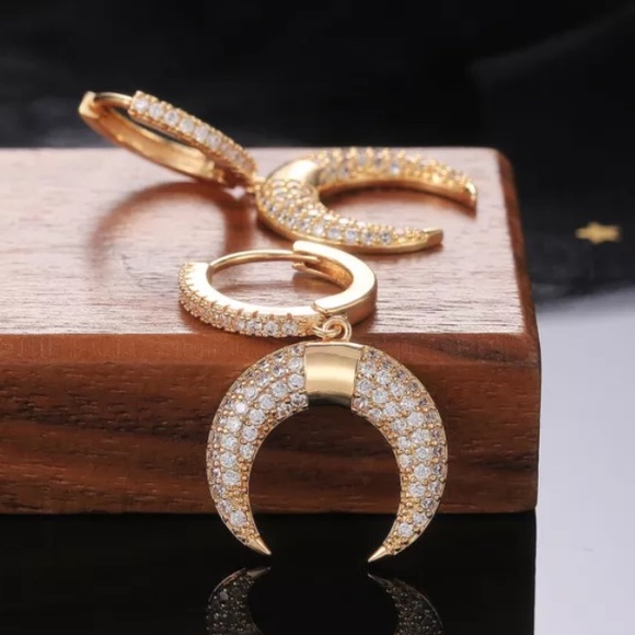 18K gold diamond drop earrings - Picture 5 of 8